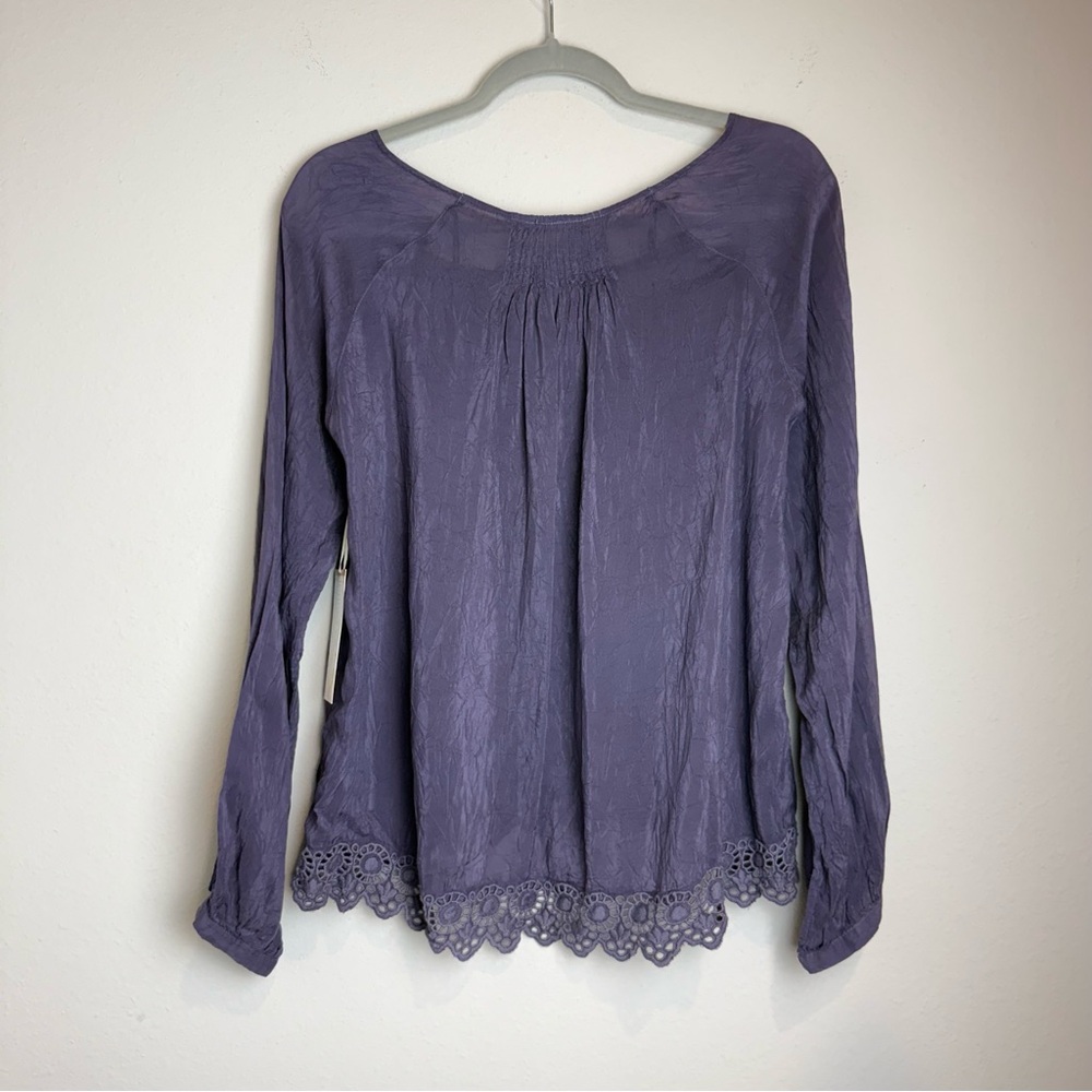 NWD Johnny Was Katie Swift Blouse Embroidered Purple Size Small - Picture 2 of 7